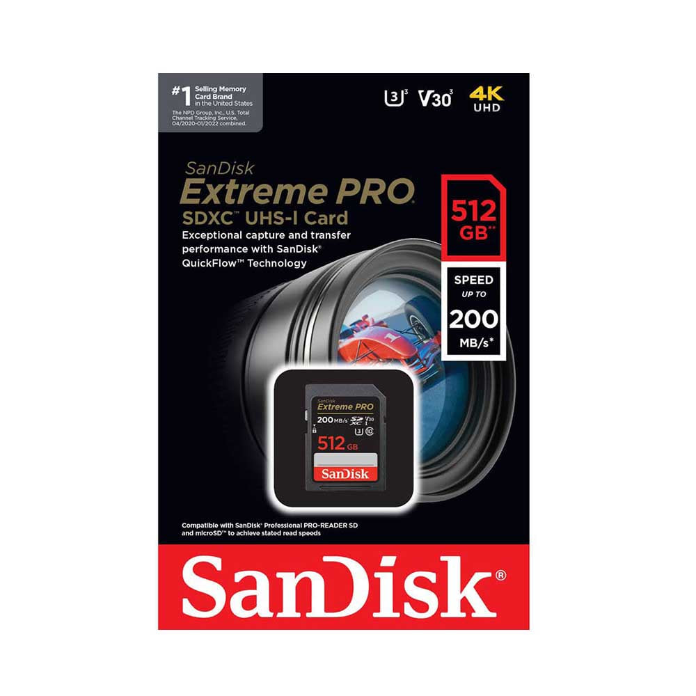 Sandisk SD Card 512GB 200MB/S Extreme Pro Sandisk SD Card 512GB 200MB/S Extreme Pro